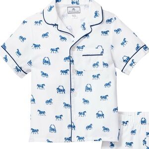 Petite Plume Equestrian Pajama Top Blue